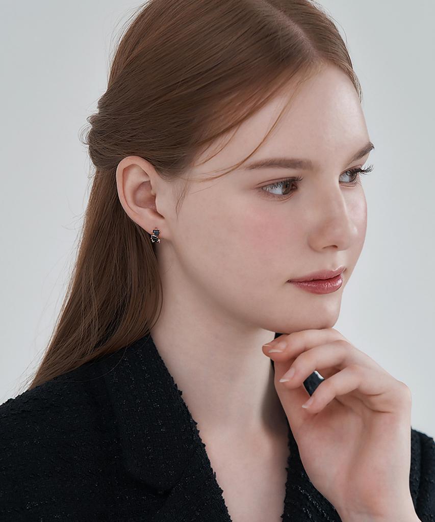 Ellejewelry 14K Gf Черные Уникальные Серьги-Кольца One-Touch Elgpee544