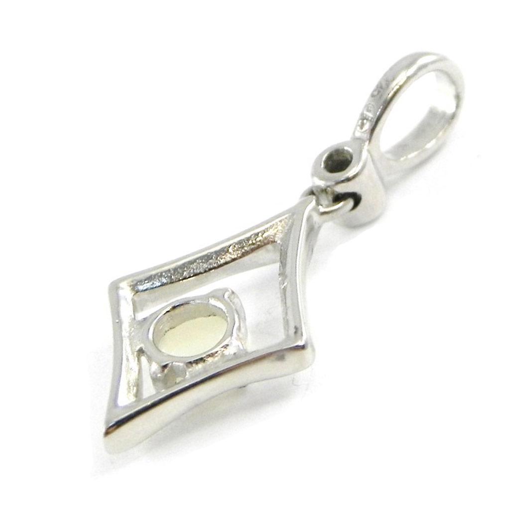 Les Trésors De Lily [G0792] - Artisan Silver Pendant 'Goddess Opal' Silver White (rhodium-plated) - 14x9 Mm