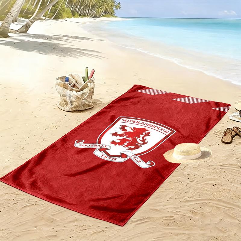 Middlesbrough Fc Print Beach Towel Large Soft Quick Dry Towel For Beach Camping Swimming