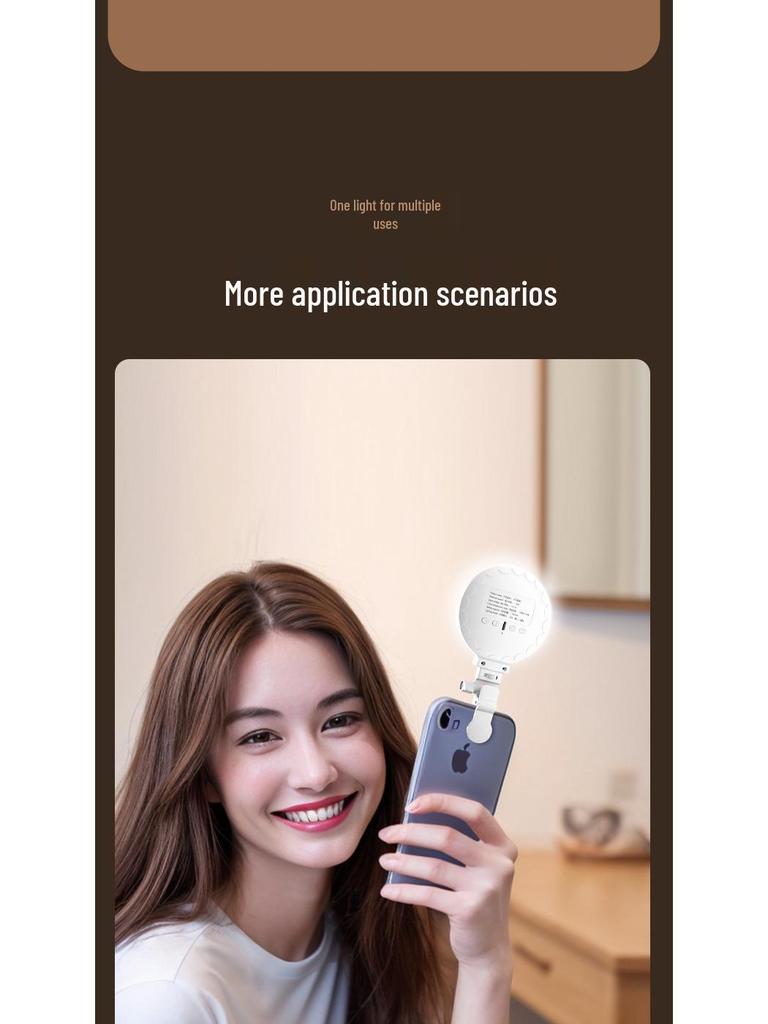 Светодиодный карманный фонарик: Трехцветная лампа для селфи и фотосъемки