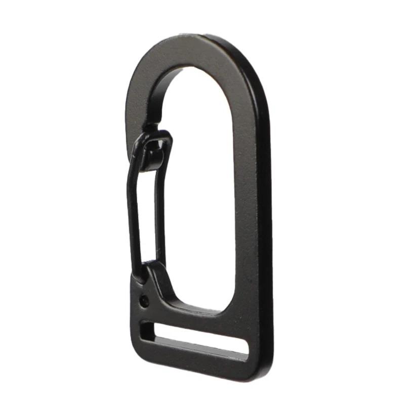 20pcs U Shape Webbing Buckle Wire Gate Carabiner Spring Snap Hook Keychain Paracord EDC Alloy Keyring for Hiking Camping Fishing