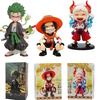 ONE PIECE  Набор из 6 шт. Аниме 12-15 см Монки Д. Луффи Q-Версия ПВХ Модель Настольное Украшение для Автомобиля Подарок на День Рождения Рождество для Детей Игрушки