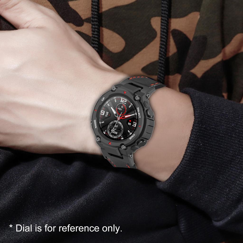 Replacement Leather Watch Strap Watch Band Compatible with Huami Amazfit T-Rex/T-Rex Pro