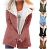 Women's Jacket Solid Color Fashionable Solid Color Lapel Coat Composite Leather Plush Coat