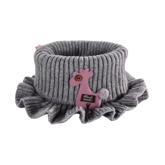 Детский теплый шарф с рисунком из мультфильмов, вязаный зимний шарф с оборками, утолщенный, для мальчиков