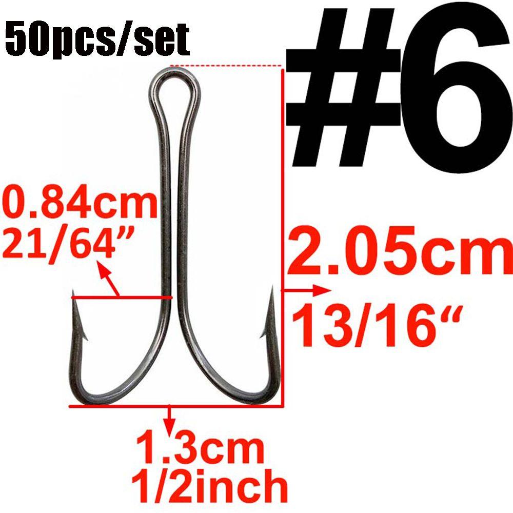 Perforated Size 1 2 4 6 8 Durable Head Jig Bass Fishook Fly Tying  Fish Bait Double Fishing Hook