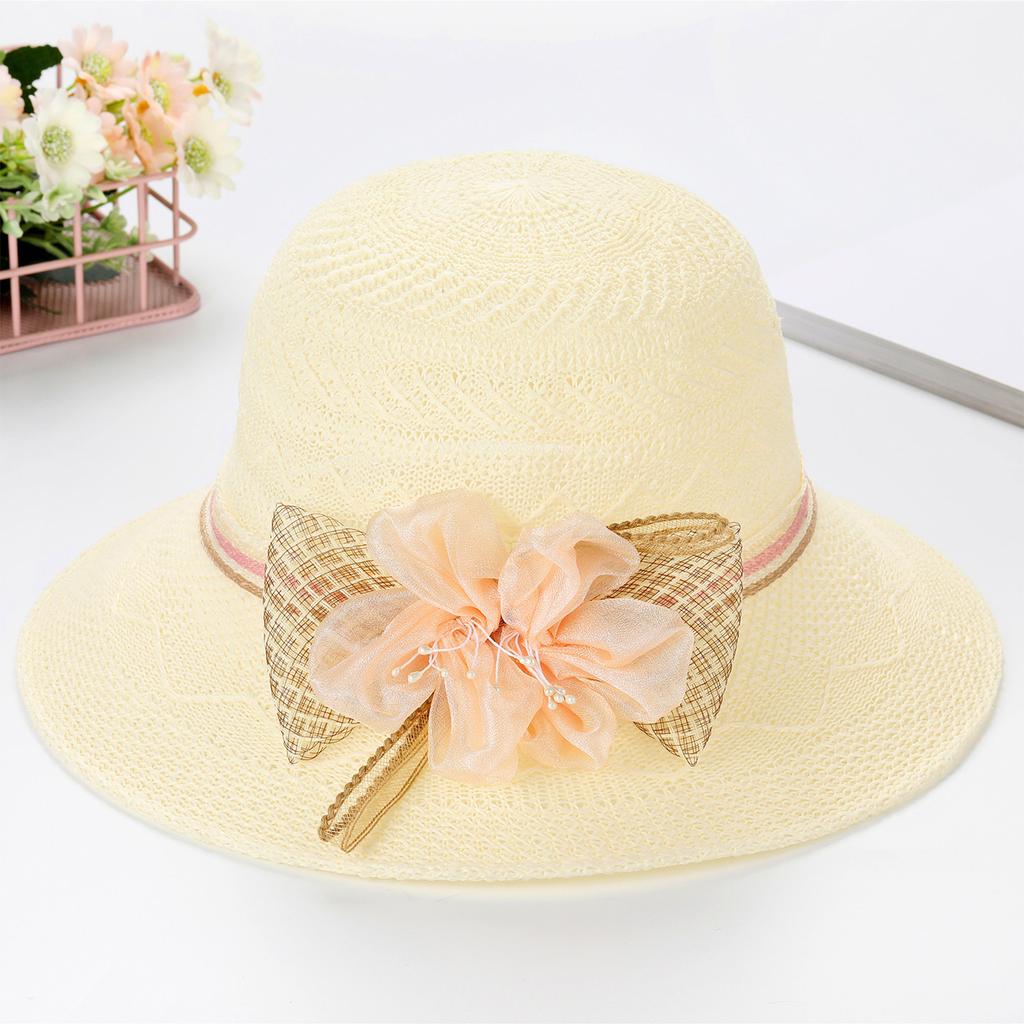 Ladies' Sun Hat, Outdoor Flower Sun Hat, Seaside Beach Basin Hat