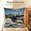 Funny Shark Fighter Meme Cushion Cover Natural Linen Organic Fabric DoubleSided Printing Sofa Home Decor Gift Pillow Case