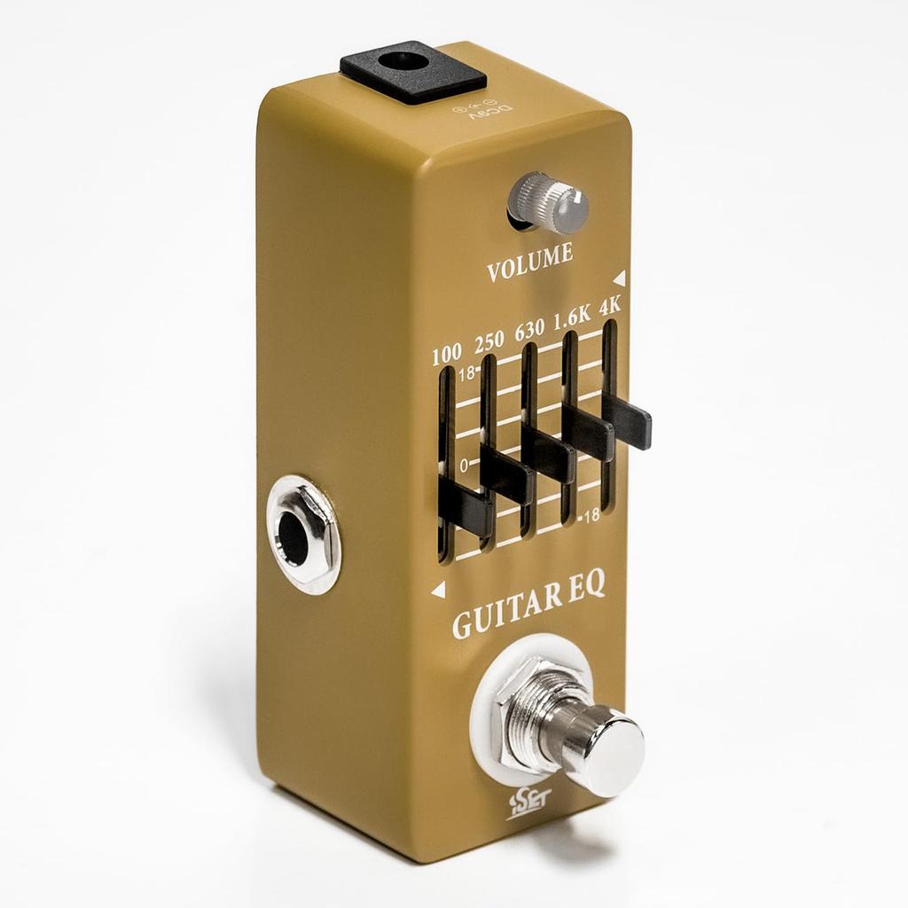 ISET EQ Pedal for Electric and Acoustic Guitar with True Bypass Equalizer, 100Hz, 250Hz, 630Hz, 1.6kHz, 4kHz, (Guitar Equalizer)