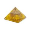 Natural Yellow Citrine Gemstone Orgone Pyramid with Natural Clear Quartz Point and Copper Coil for Wealth, Prosperity, and Success