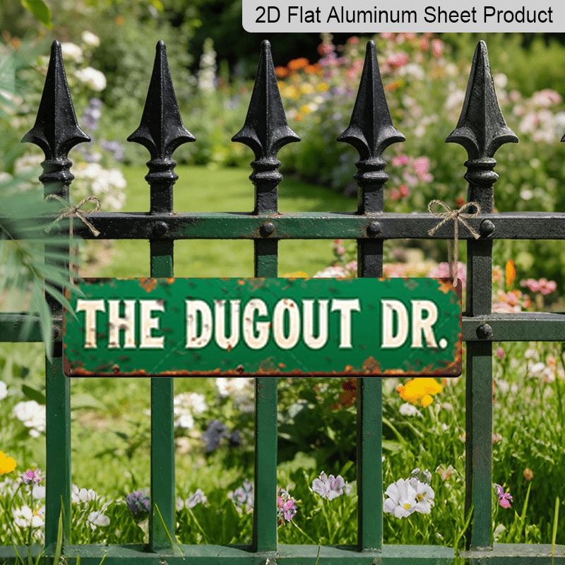 15.7×3.94inch Vintage Green "THE DUGOUT " Metal Sign, Aluminum Sign / Decorative Sign, Themed Wall Art for Sports Bar, for Man Cave Decor, Classic