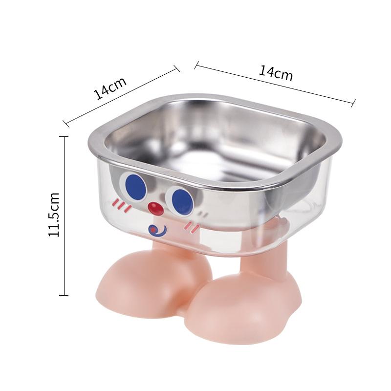 Highly attractive pet bowl, cat feeder, anti-slip and anti-spill cat bowl, stainless steel large-capacity dog bowl
