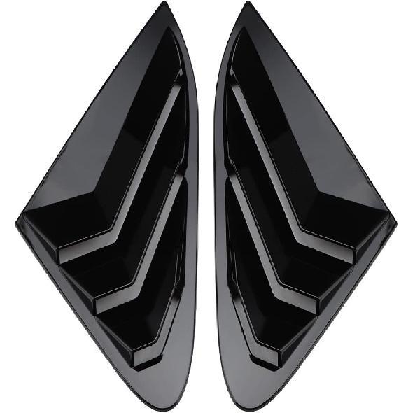 Жалюзи на задние боковые окна, совместимые для 2024 2025 2026 Kia K5, аксессуары, спортивный стиль, накладки на воздуховоды (Черный глянцевый)