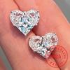 Exquisite Love Heart Shape Stud Earrings Sterling Silver Swanking Shiny White Cubic Zircon Jewelry Engagement Jewelry