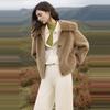 ELLE Solid Color Loose Mid-Length Long Sleeve Short Plush Jacket Women jackets EF53403