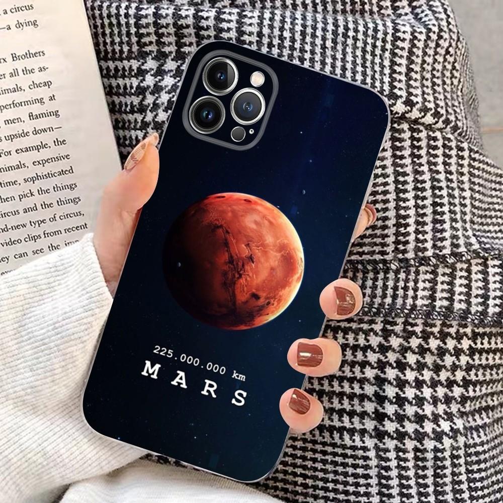 Чехол для телефона Планета Сатурн Марс для iPhone 15 8 7 6 6S Plus X SE 2020 XR XS 14 11 12 13 Mini Pro Max Мобильный чехол