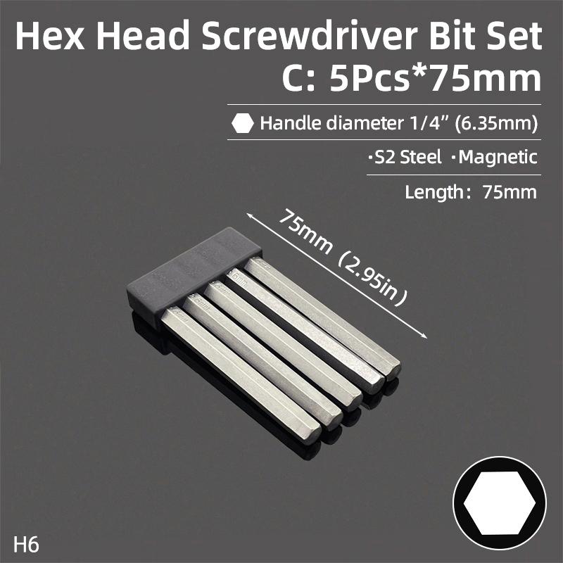 Набор шестигранных бит, торцевой шестигранный ключ, набор отверток, метрический шестигранный хвостовик SAE, магнитная отвертка, электрическая дрель из стали S2, ручные инструменты