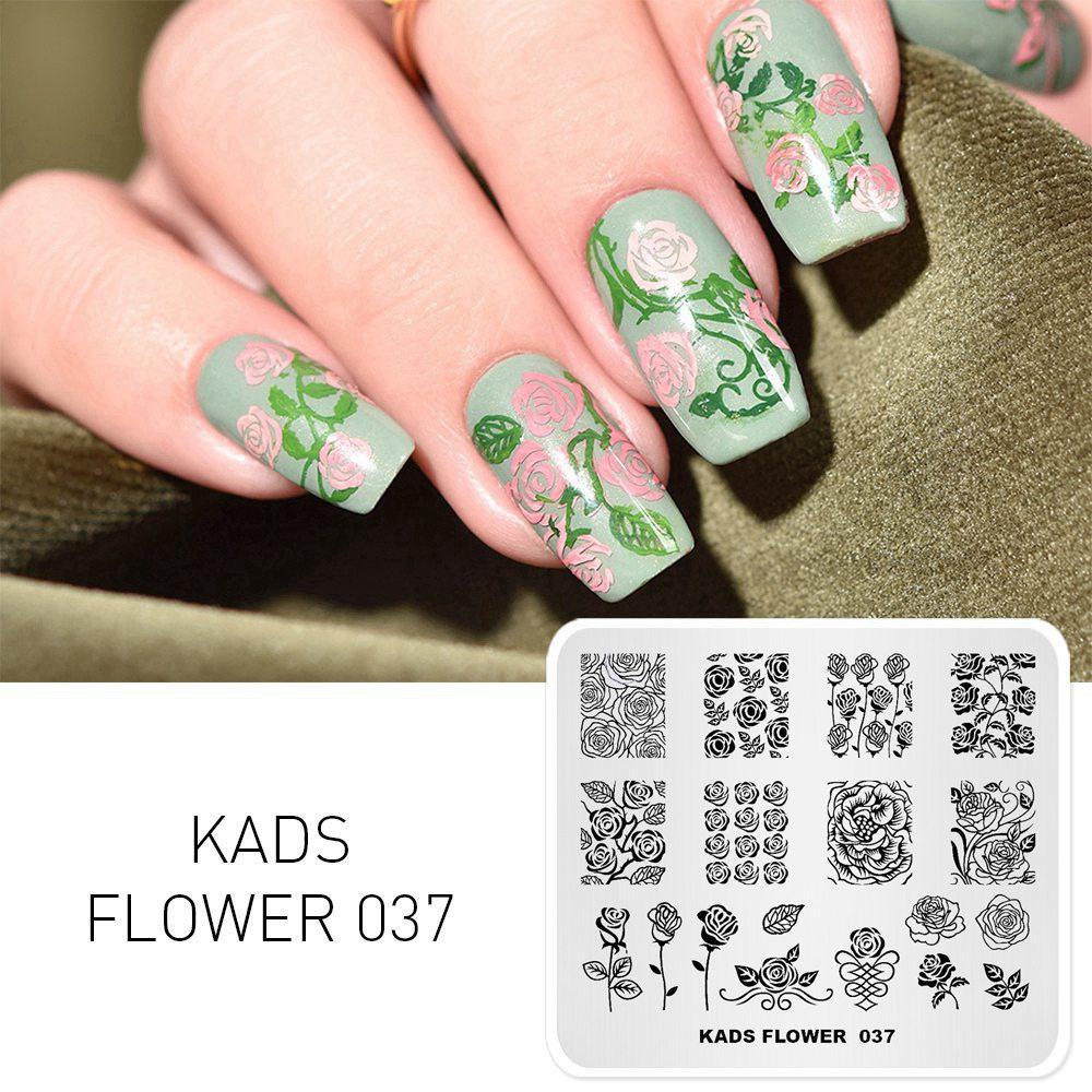kads 53 Flower Series Nail Stamping Plates DIY Manicure Stamping Plate for Nail Art Template Nail Art Stamp Plates