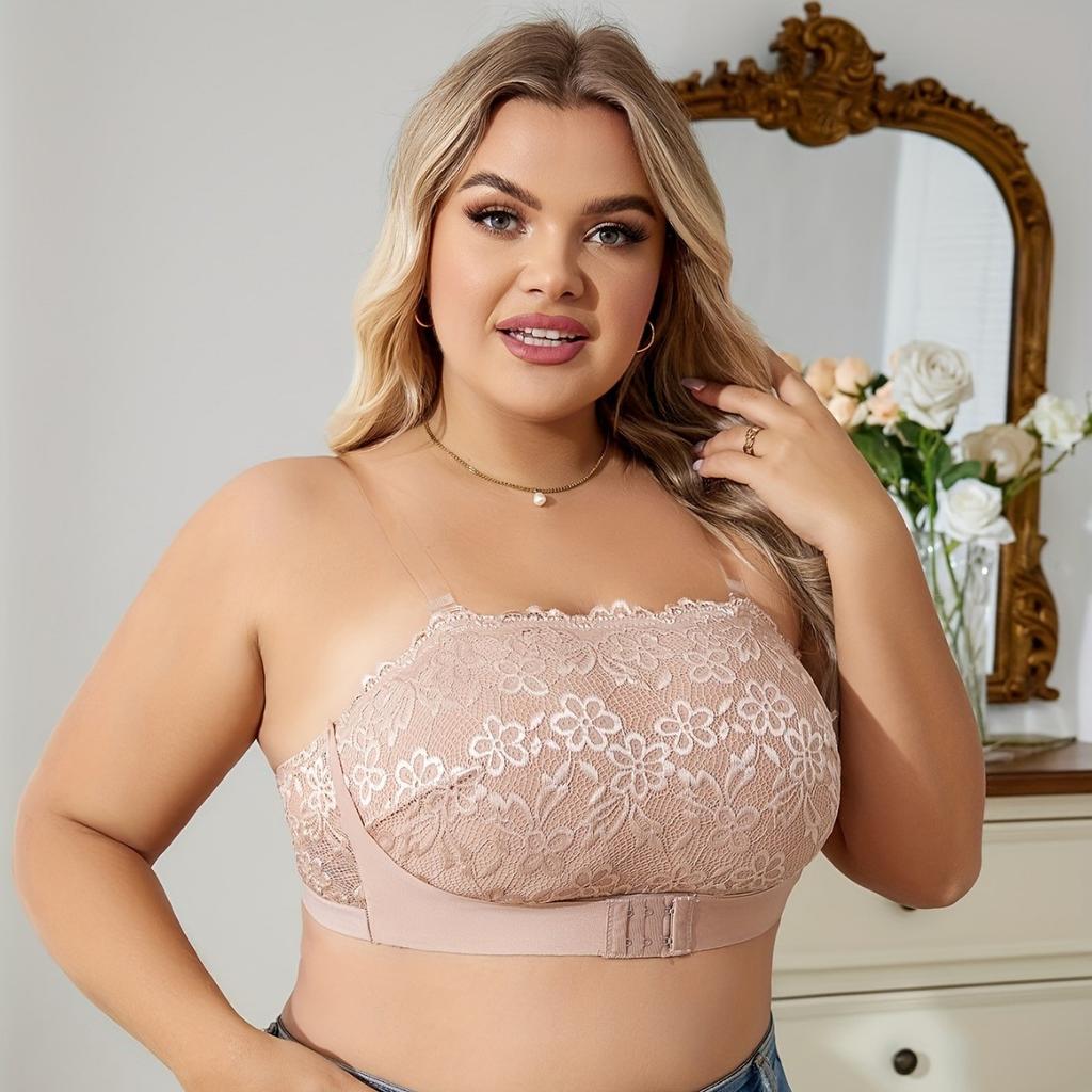 Sexy Lace Back Tube Top with Front Buckle Gathered No Steel Ring Anti-exposure Underwear Bottoming Bra