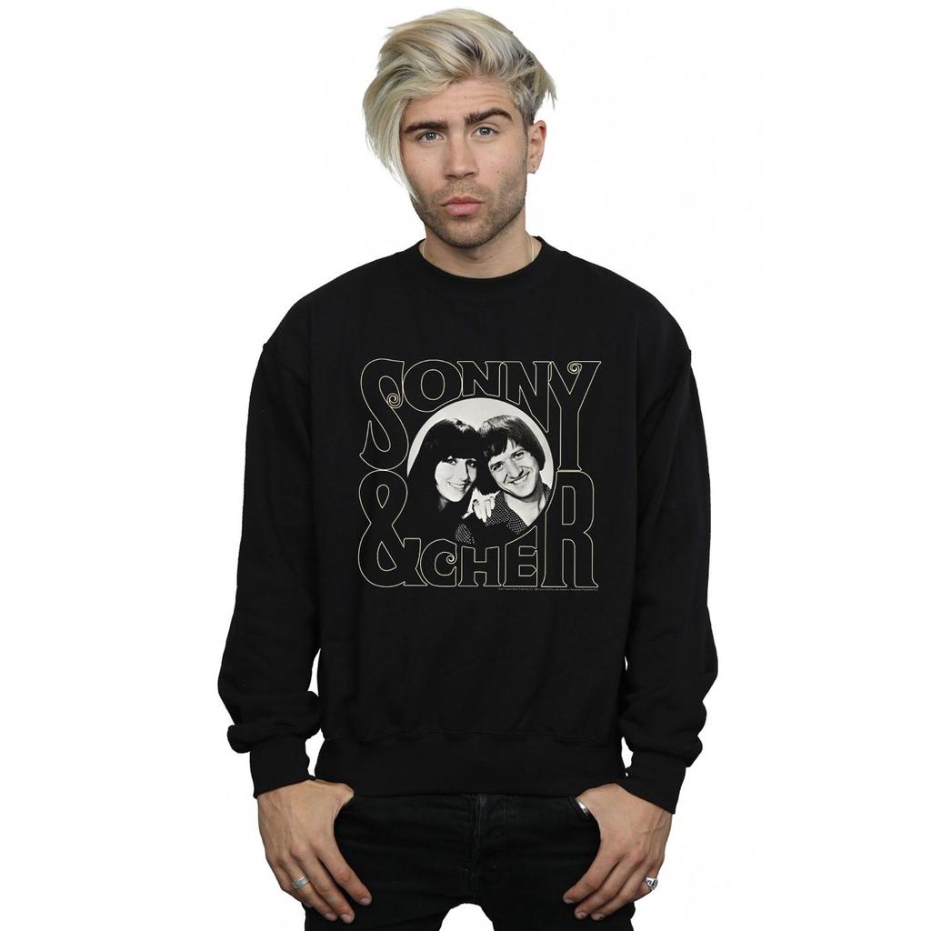 Sonny & Cher Mens Circle Photo Sweatshirt