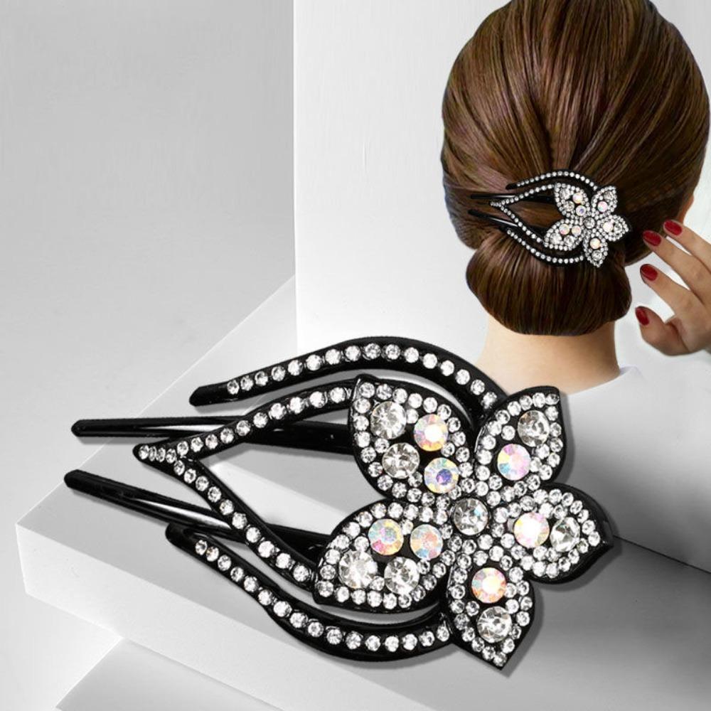 Crystal Women's Crystal Hair Clips Fashion Plastic Resin Insert Comb Hairgrip Accessories Rhinestone Hairpin Women