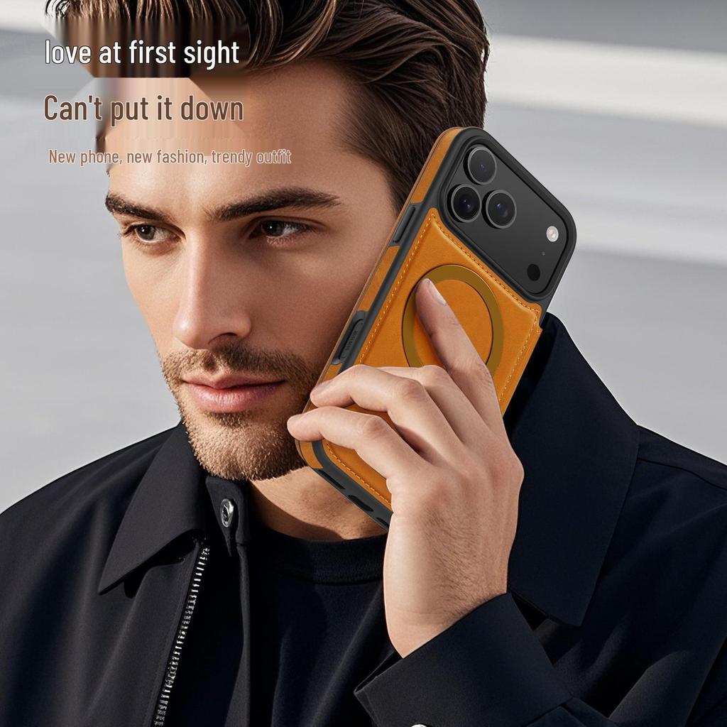Магнитный чехол-книжка из кожи для Apple iPhone Pro Max (17/16/15/14) - Полное покрытие и защита от кражи