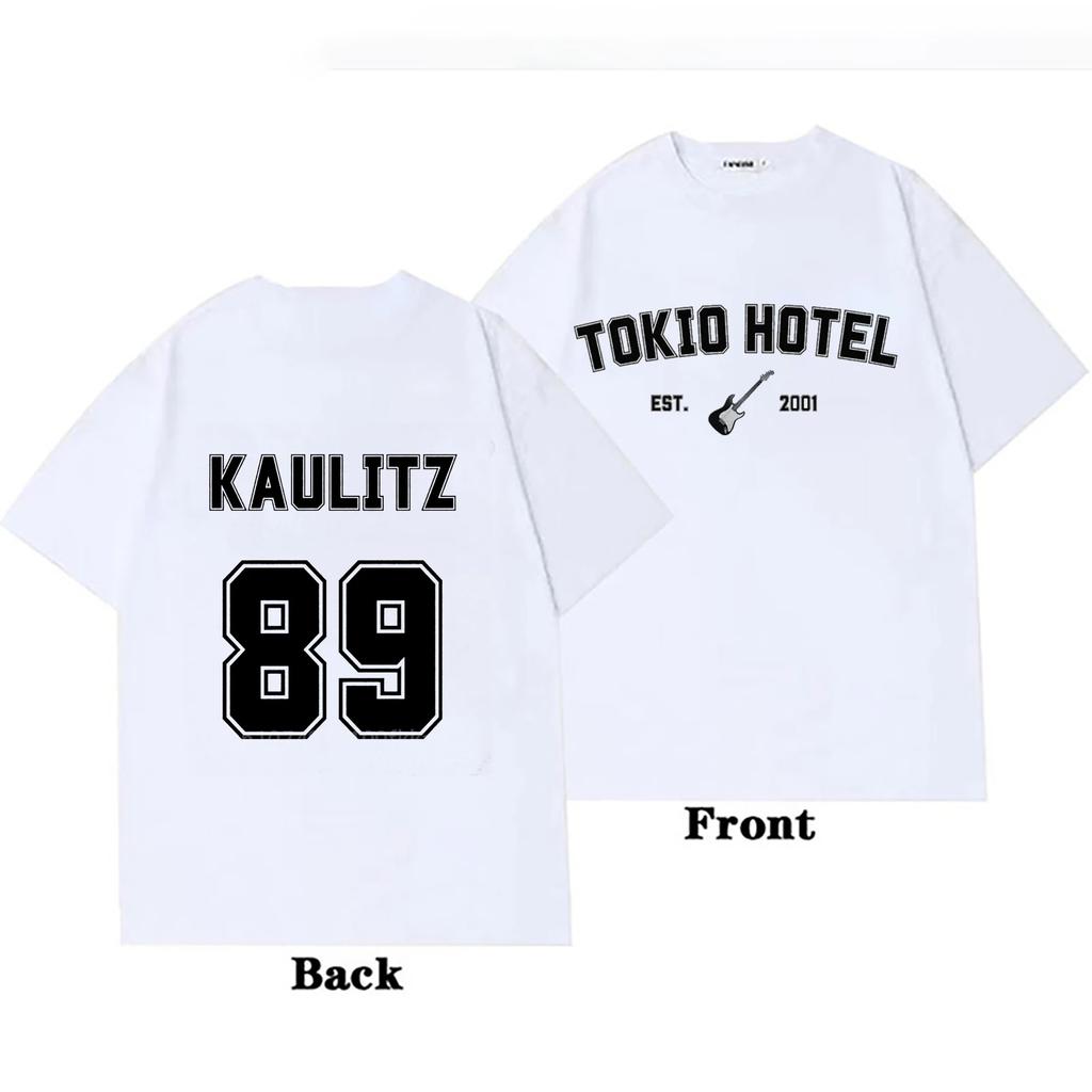 Tokio Hotel Cotton T-shirt Rock Band Kaulitz Back Print Germany Summer Short Sleeve Black Tee Women Plain Clothes