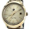 Хорошо работает RADO Овальные Крылья Автоматические K1265915 1970-е Дата Золотой Циферблат Мужские Часы ВОДОНЕПРОНИЦАЕМЫЕ 3 Стрелки