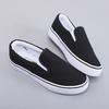 Женские вулканизированные туфли Новые черные парусиновые туфли для работы женские чисто черные повседневные туфли на плоской подошве женские кроссовки