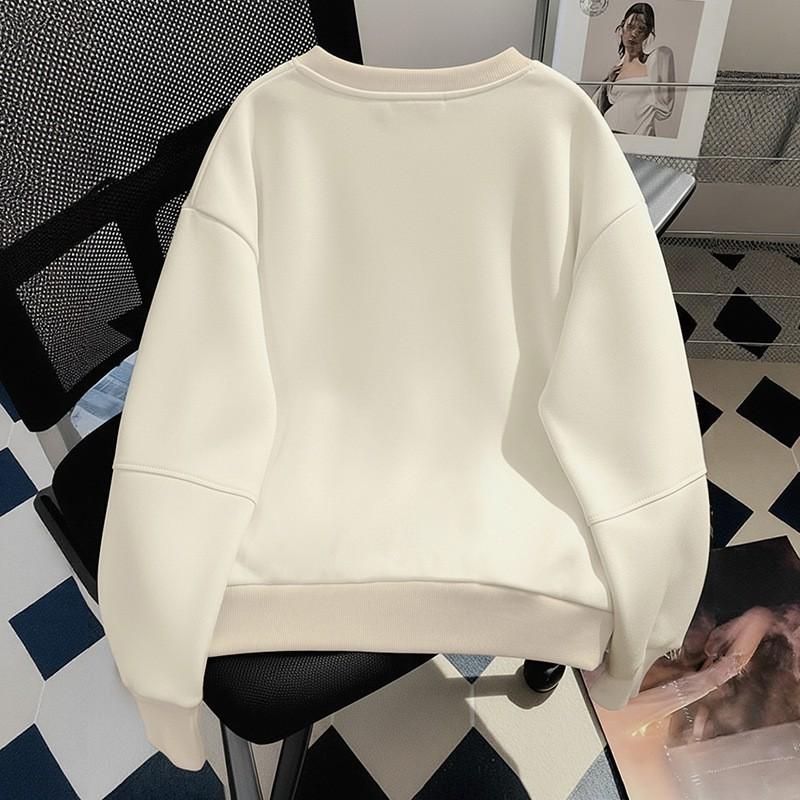 Womens Sweet Stripe Hoodie With 3D Bow Detail Round Neck Loose Fit Cotton Blend Top Fall 2025
