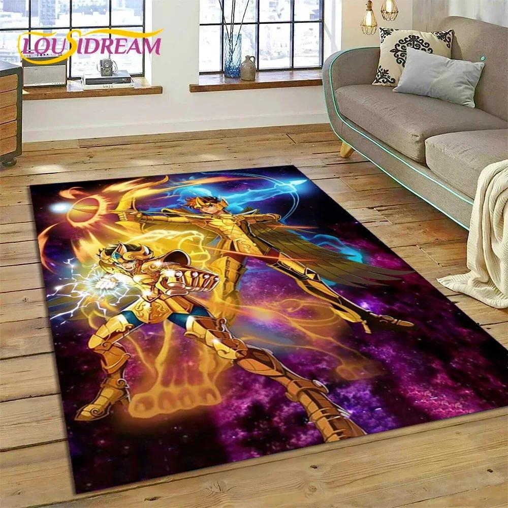 Мультяшный ковер-коврик Saint Seiya 3D Ретро Аниме для Спальни Гостиной Домашнего Дивана, Детская Игра Большой Декор Напольный Коврик