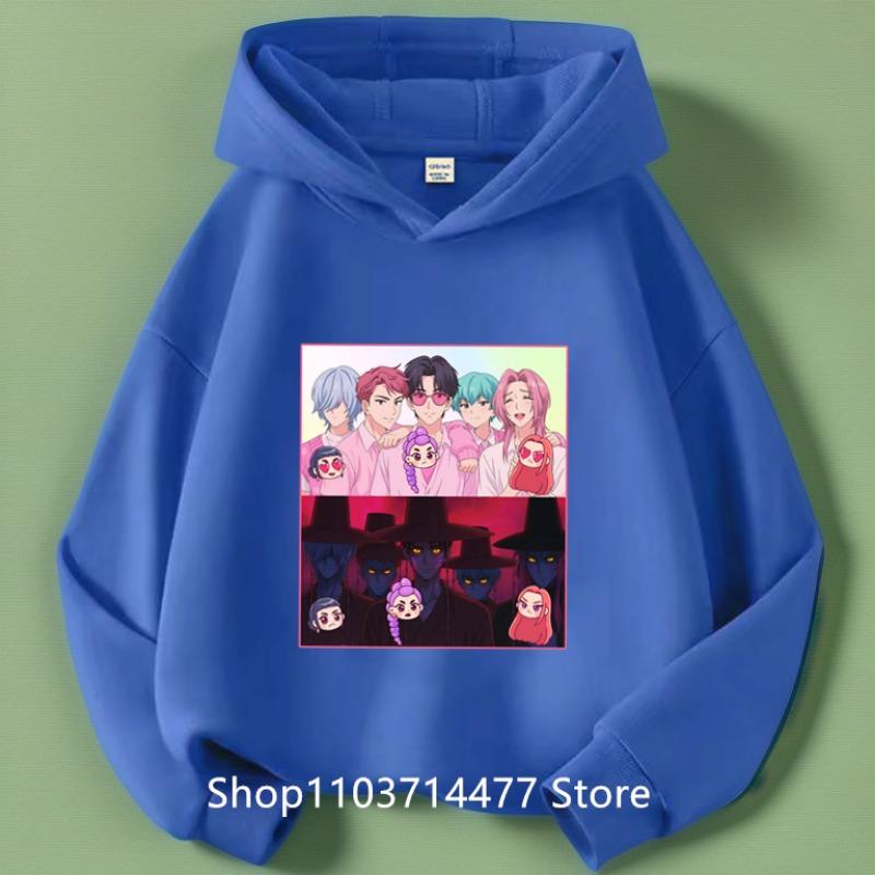 KPop Охотники на демонов Huntrix Толстовка Детская Толстовка с капюшоном Пуловеры для маленьких девочек Модная верхняя одежда для мальчиков Детская одежда