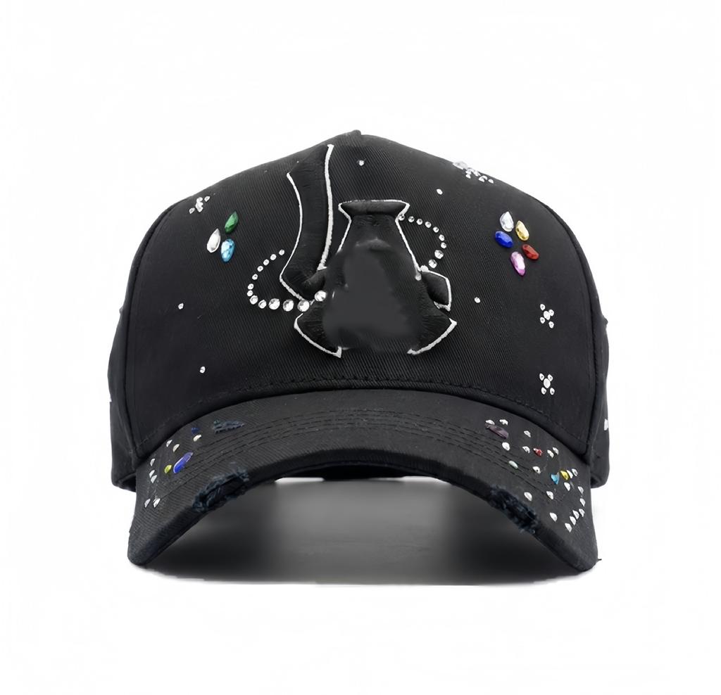 High Quality 5-Panel Curved Brim Baseball Cap with Rhinestone Embellishments Terry Fabric Dobby Style-Sporty Unisex Adult Hat