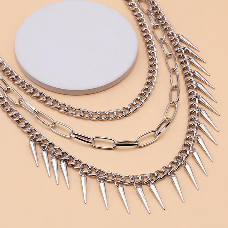 Layered Punk Chain On The Jeans Pants Women Spike Keychains Waist Chain Ornament