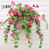 Fake Silk Petunia Artificial Morning Glory 44 Heads Realistic Flower UV Resistant Lifelike Floral Decorations Indoor Outdoor Garden Yard Wall Hanging