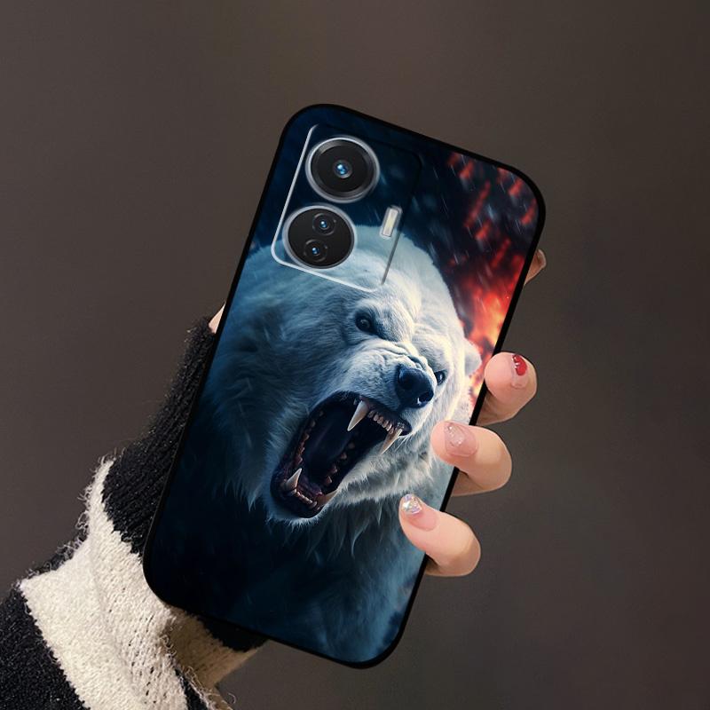 Чехол для vivo T1 4G V2153 Чехлы ТПУ Черный Силикон Пейзажный Чехол для vivo T1 44W Чехол VivoT1 Y55 4G Ударопрочный Мягкие Чехлы