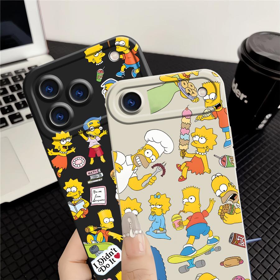 Чехол-бампер из ТПУ с рисунком «Симпсоны» для Apple iPhone 17 Pro Max 13 Air 16 12 Plus 14 11 15 Pro