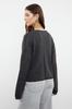 Women's Fashionable Stylish Sweater Ecru Openwork Hole Crew Neck Knitwear Sweater