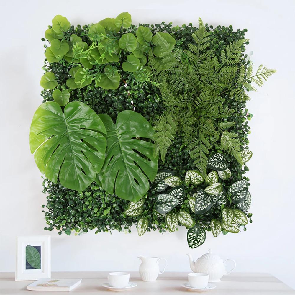 Artificial Plant Wall Panels 50x50 Cm Greenery Grass Wall Backdrop Decoration Faux Ivy Leaves Outdoor Privacy Fence Covering