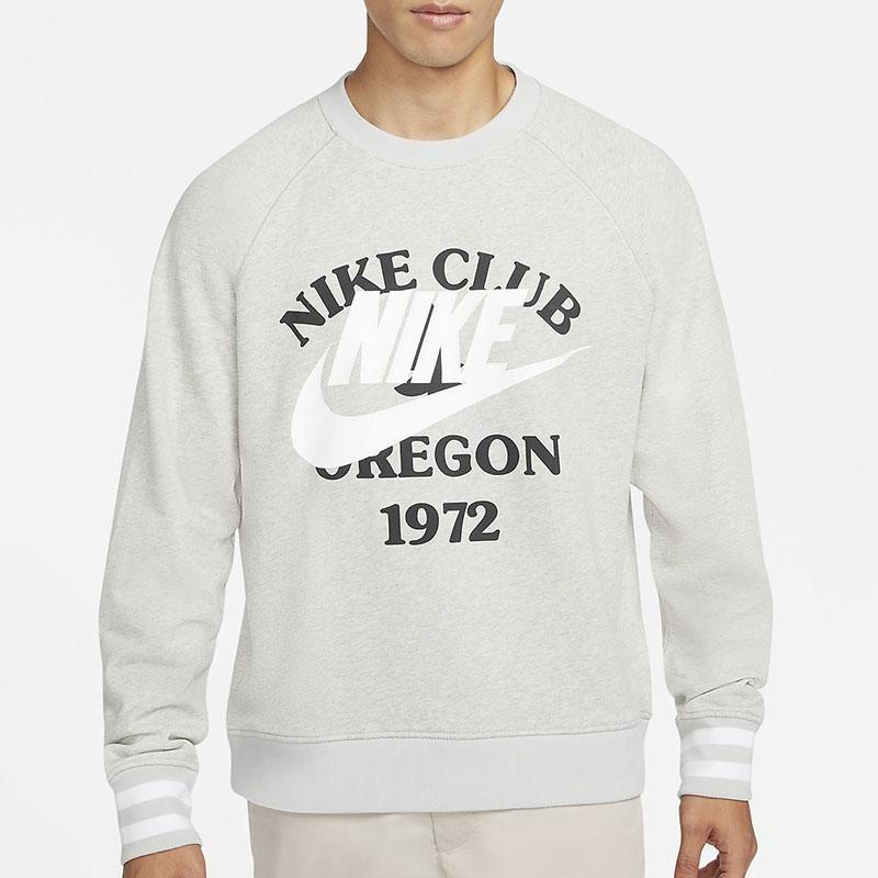Nike Вязаная спортивная толстовка с логотипом и круглым вырезом, мужская толстовка светло-серого цвета DD6166-050