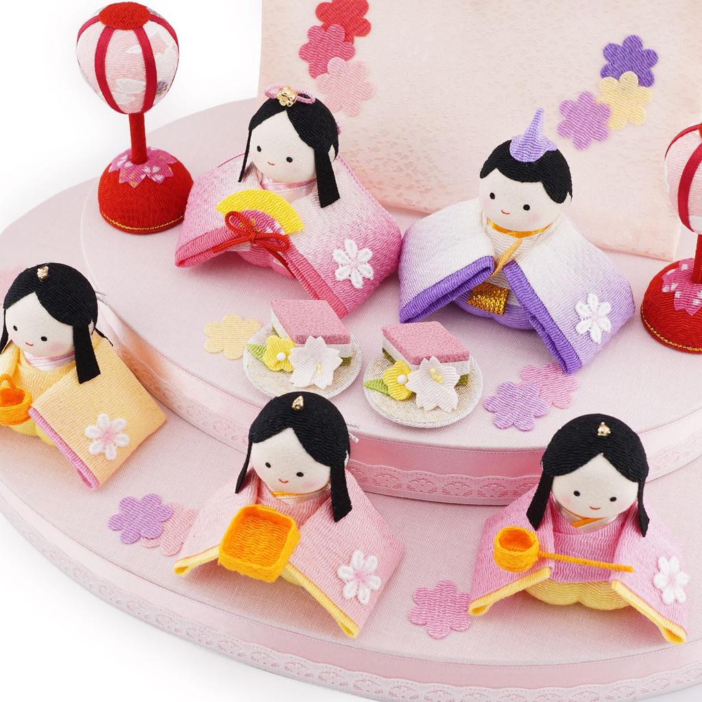 Ryukodo Small Ohana Hina Dolls Japanese and Princess Ornament (Ryukodo) (5 Dolls) 1-932 Goods/Hina Dolls/Doll Festival/Hina