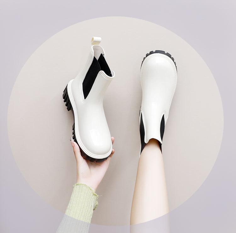 Women's Martin Rain Boots - New Style, Thick-Soled, Waterproof, Non-Slip, Short-Tube, Japanese Jelly Design