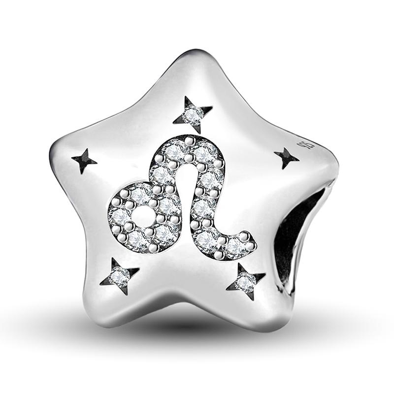 Медь Милый Звезда 12 Серия Созвездий Шармы Бусина Подходит Оригинальный Пан Браслет Бангл DIY Ювелирные Изделия Для Женщин Подарок