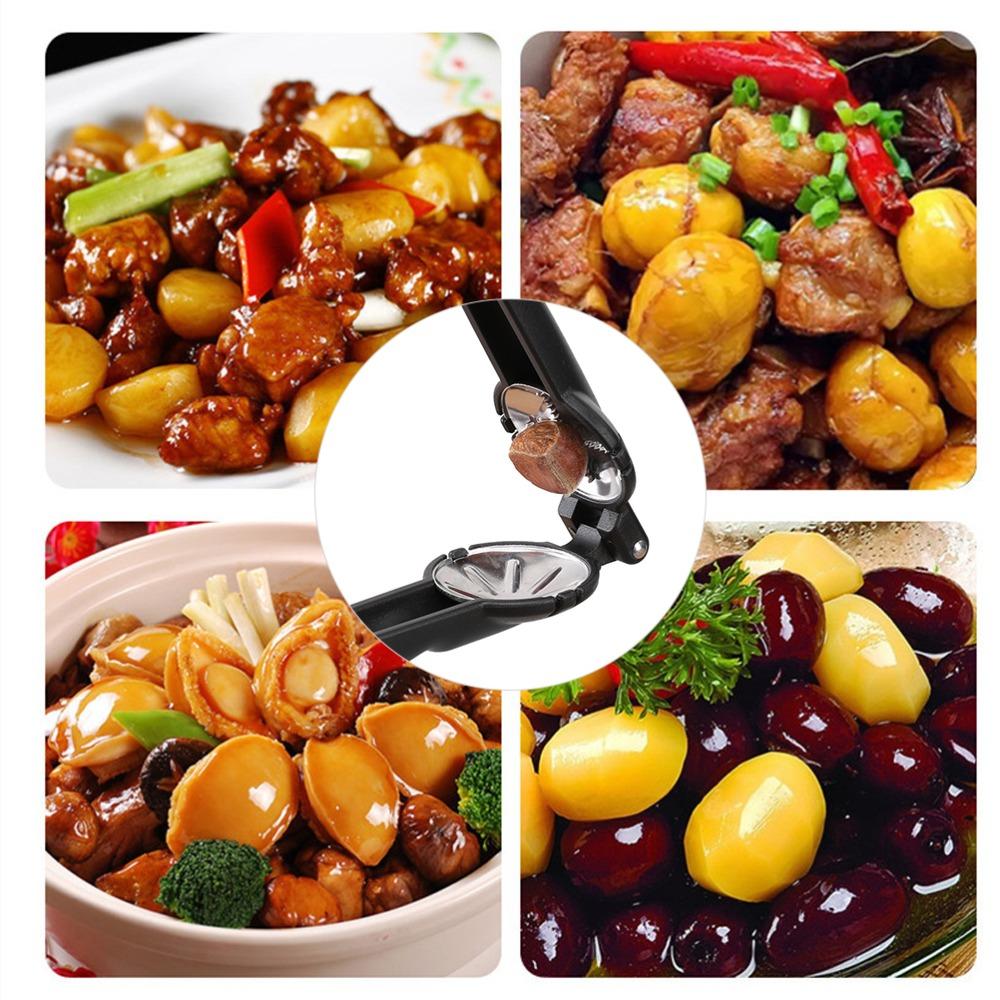 Black Chestnut Cutter Tool Stainless Steel ABS Chestnut Opener Tool Nut Cracker Nut Shelling