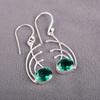 Зеленые изумрудные серьги-украшения, Ручная работа, Богемные серебряные серьги, Ювелирное изделие из стерлингового серебра 925 пробы, Подарок для нее