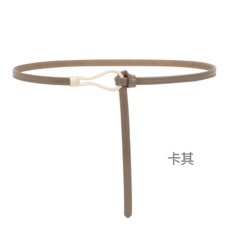 Четыре сезона в наличии новый женский кожаный тонкий ремень без отверстий дизайн декоративный пояс для платья с уплотнителем на талии универсальный двухслойный кожаный ремень