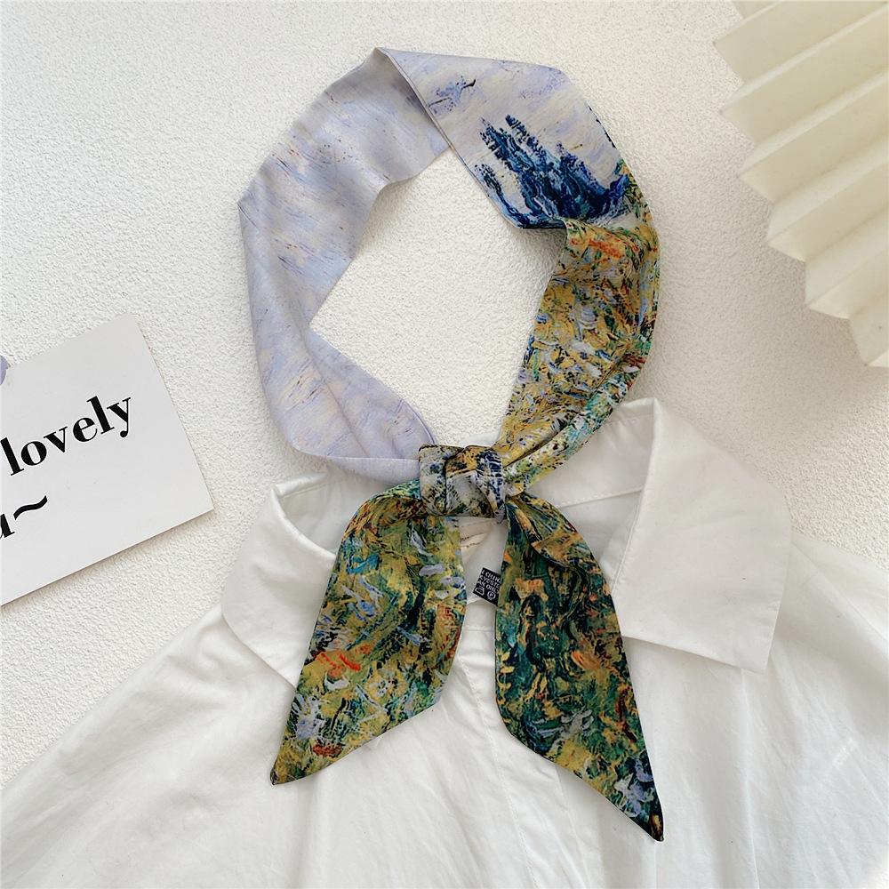 New Scarves Silk Scarves Women'S Spring And Autumn Season Long Decorative Professional Scarves Summer Thin Styles Paired With Shirts Stylish