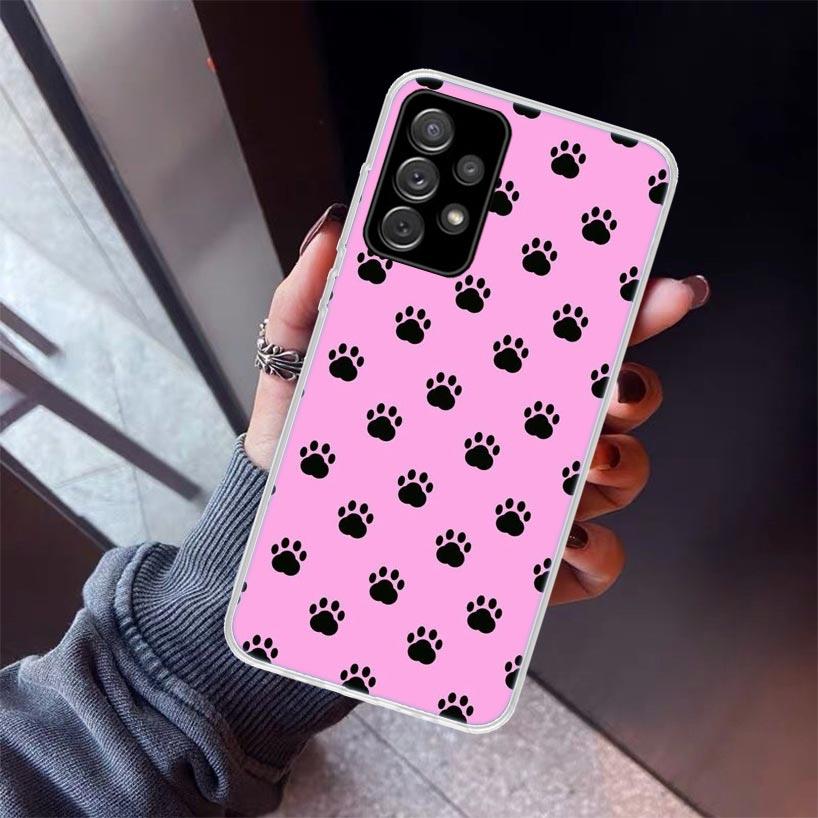 Cat Dog paw design Phone Case For Samsung Galaxy A17 A57 A37 A16 A26 A36 A56 A15 A25 A35 A55 A14 A13 A54 A53 A34 A24 A33 A23 Gal