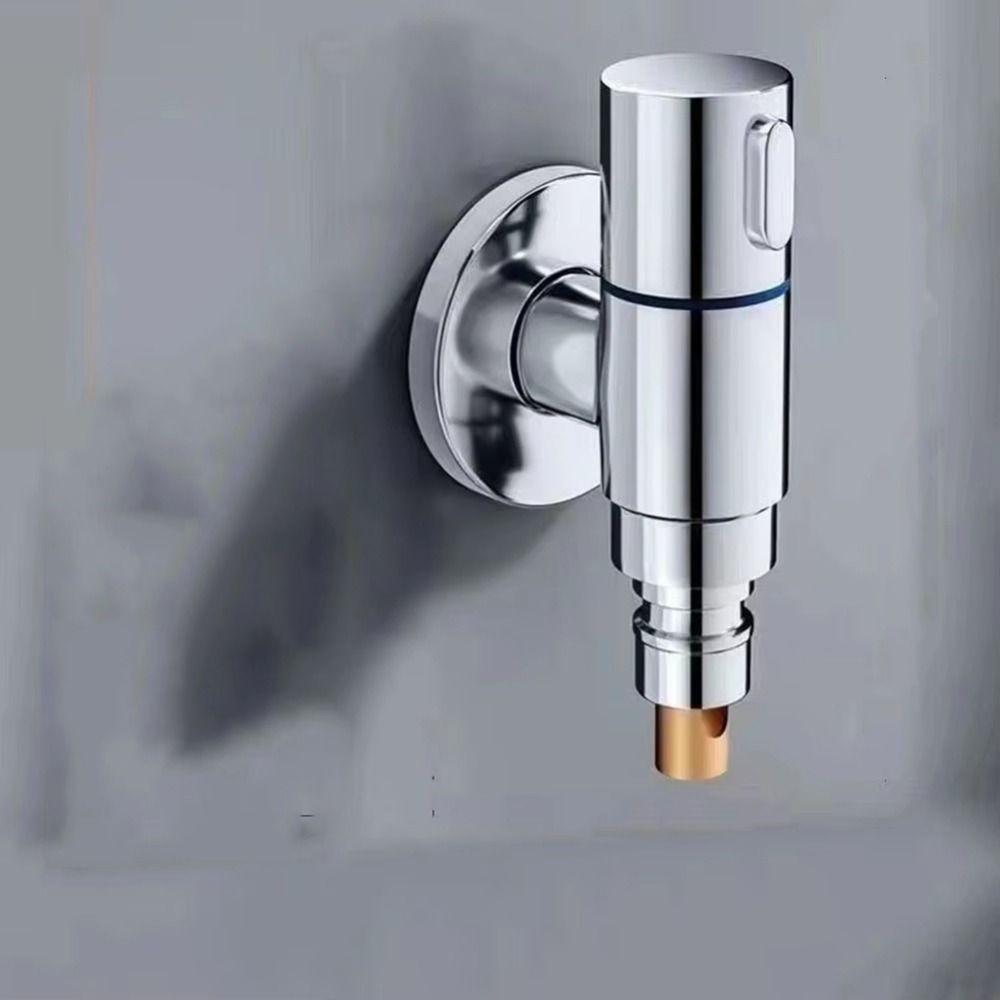 G1/2 Stainless Steel Water Tap Automatic Water Stop Valve Small Space Faucet  Flushing System