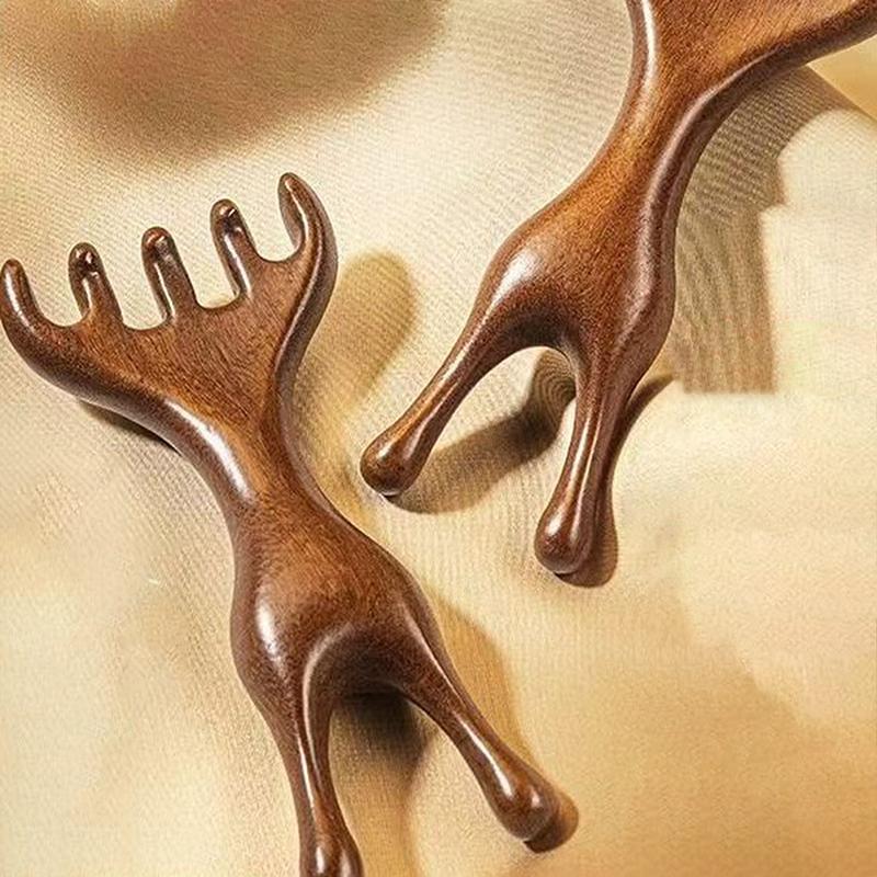 1 шт., деревянная расческа для массажа меридианов тела с широкими зубцами, расческа для лица, глаз, плеч, шеи, акупунктурная терапия, кровообращение, инструмент гуаша